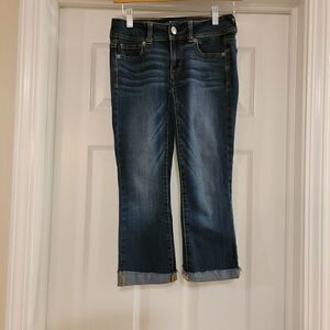 American Eagle Kickboot bootcut Jeans cutoff raw hem size 00
